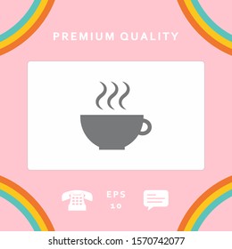 Cup with steam. Graphic elements for your design