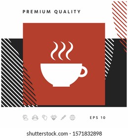 Cup with steam. Graphic elements for your design