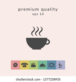 Cup with steam. Graphic elements for your design