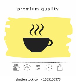 Cup with steam. Graphic elements for your design