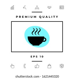 Cup with steam. Graphic elements for your design