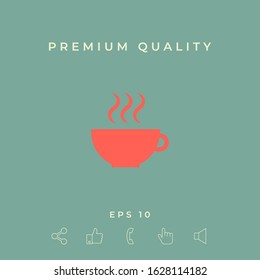 Cup with steam. Graphic elements for your design
