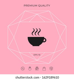 Cup with steam. Graphic elements for your design
