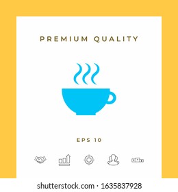 Cup with steam. Graphic elements for your design