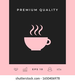 Cup with steam. Graphic elements for your design
