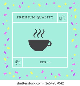 Cup with steam. Graphic elements for your design