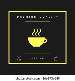 Cup with steam. Graphic elements for your design