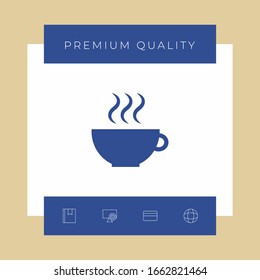 Cup with steam. Graphic elements for your design