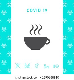 Cup with steam. Graphic elements for your design