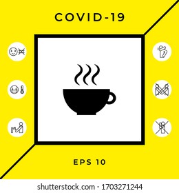 Cup with steam. Graphic elements for your design