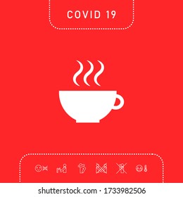 Cup with steam. Graphic elements for your design
