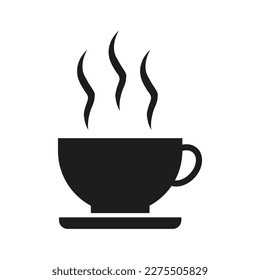 Cup steam icon in flat style. Vector illustration.