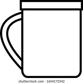 a cup with steam line icon black on white