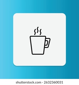 Cup with steam rising, representing hot drinks like coffee, tea, or chocolate.	
