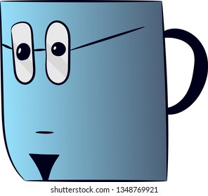 Cup sticker clever and nerd nerdy vector illustration