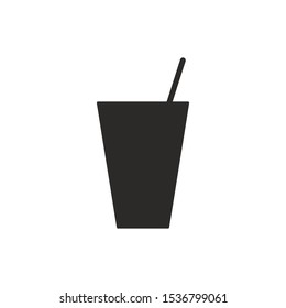 Cup With Straw Sign Isolated On White Background. Drink Symbol Simple, Flat Vector, Icon You Can Use Your Website Design, Mobile App. Vector Illustration