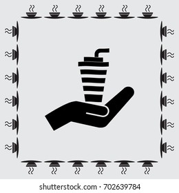 cup with a straw vector icon