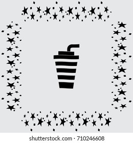 cup with a straw vector icon