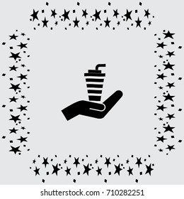 cup with a straw vector icon
