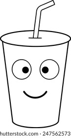      Cup with a straw vector illustration.
