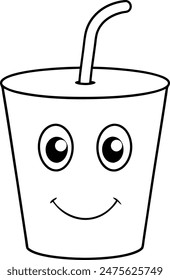      Cup with a straw vector illustration.
