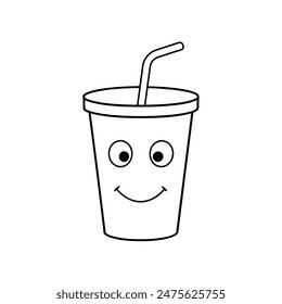      Cup with a straw vector illustration.
