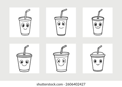      Cup with a straw vector illustration.
