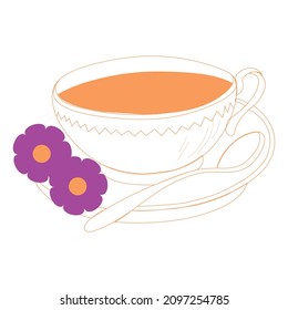  a cup of strong aromatic hot tea