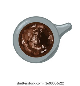 A cup of strong coffee for breakfast. Vector illustration on a white background.