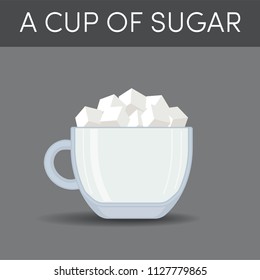 A Cup Of Sugar, Vector Illustration.