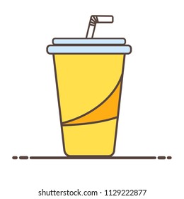 cup of sweet soda flat icon vector