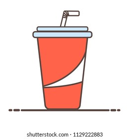 cup of sweet soda flat icon vector