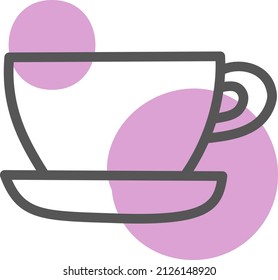 Cup of sweet tea, illustration, vector on a white background.