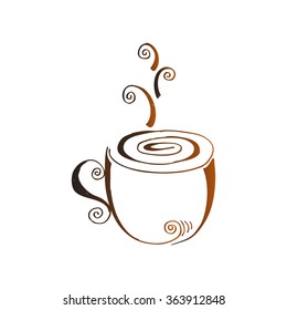 Cup with swirl. Hand drawing illustration