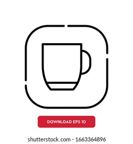 Cup symbol, cafe outline vector icon. Modern, simple flat vector illustration for web site or mobile app