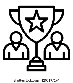 Winner’s cup symbolizing a winning successful team 