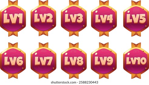 Cup symbols to be used in rank and badge designs on a white background. vector levels