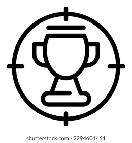 Cup target icon outline vector. Comfort zone. Start escape