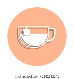 A cup of tea badge icon. Simple glyph, flat vector of drink icons for ui and ux, website or mobile application