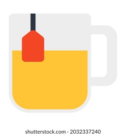 Eine Tasse mit Teebeutel mit dem Begriff des grünen Tees