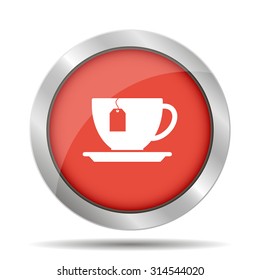 cup with tea bag. Flat design style eps 10