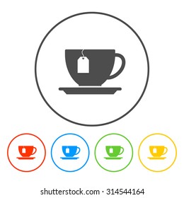 cup with tea bag . Flat design style eps 10