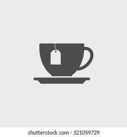 cup with tea bag . Flat design style eps 10