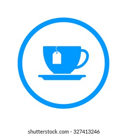 cup with tea bag . Flat design style eps 10