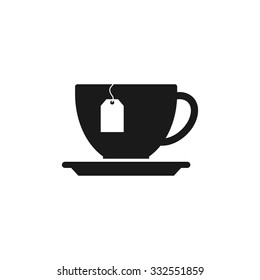 cup with tea bag . Flat design style eps 10