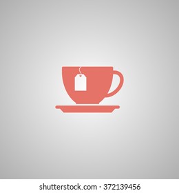 cup with tea bag . Flat design style eps 10