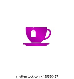 cup with tea bag . Flat design style eps 10