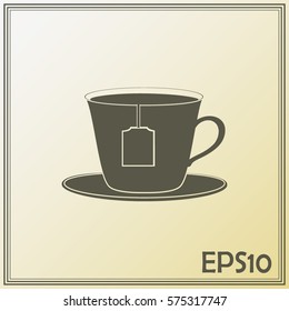 cup with tea bag icon