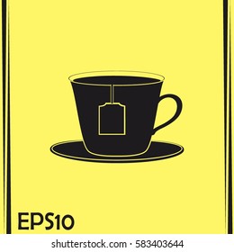 cup with tea bag icon