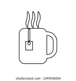 cup with tea bag icon. Element of eating for mobile concept and web apps icon. Outline, thin line icon for website design and development, app development